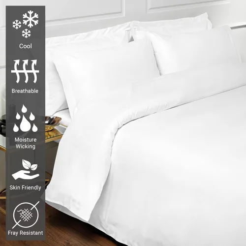 Miniatura 3 de Juego de funda de edredón de 3 piezas con 2 fundas de almohada de 800 hilos, 100% algodón, extra larga, para cama de tamaño Queen de gran