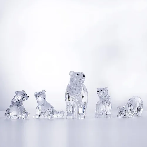 Miniatura 6 de Figura acrílica de oso lindo animal para decoración del hogar, no decoraciones de cristal para estantería, mesa de comedor y escritorio (B)