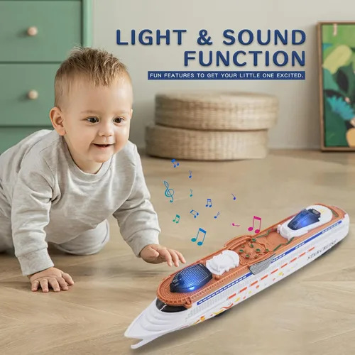 Miniatura 4 de OTONOPI Modelo de Buque de Crucero Juguete Transatlántico Barco de Juguete con Luz y Sonido para Niños, Niños Pequeños, Niños, Niñas, Adultos Edad