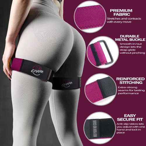 Miniatura 4 de Bandas de resistencia BFR para mujeres, bandas de ejercicio de entrenamiento de glúteos, equipo de entrenamiento de fitness Rojo