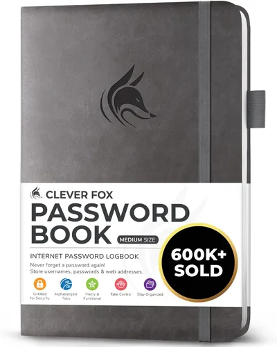 Miniatura 29 de Clever Fox - Libreta de contraseñas con pestañas alfabéticas, organizador de direcciones de Internet, tamaño grande, para inicios de sesión en Azul