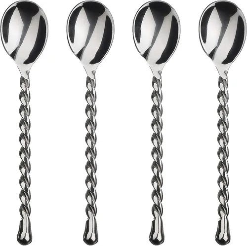 Miniatura 6 de Gourmet Settings - Juego de cubiertos de anfitriona de 5 piezas - Colección Silver Tear - Juego de cubiertos de metal pulido - Utensilios de cocina