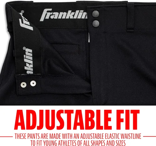 Miniatura 3 de Franklin Sports Pantalones de béisbol y sóftbol juveniles, hasta la rodilla + pantalones de béisbol de ajuste relajado para niños, color blanco