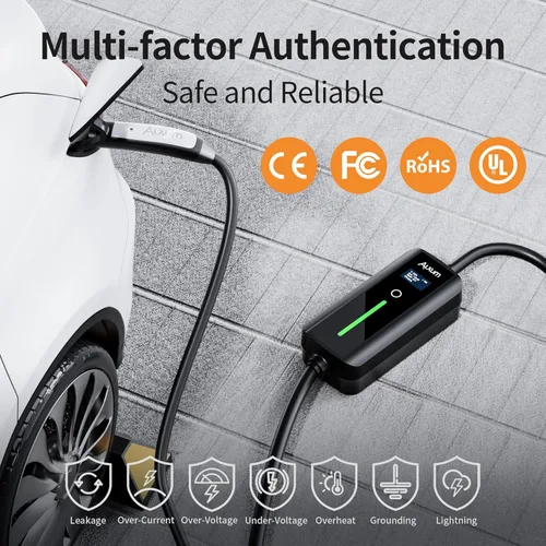 Miniatura 5 de Alxum Cargador Tesla de Nivel 2 - Cargador Portátil Tesla de 32 Amperios con Cable de 16.4 pies para Hogar y Exterior, Conector Móvil con Enchufe