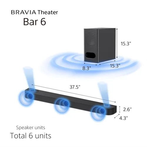 Miniatura 7 de Sony BRAVIA 2 II 43 pulgadas 4K Ultra HD Smart TV (K-43S20M2, 2025) y BRAVIA Theater Bar 6 Barra de sonido de 3.1.2 canales con subwoofer inalámbrico