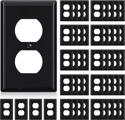 Miniatura 15 de ELEGRP Cubiertas de Tomacorrientes Dúplex, Placas de Pared de Tamaño Estándar de 1-Gang, Cubiertas de Placas Frontales de Doble Tomacorriente