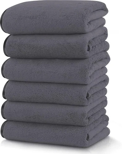 Miniatura 40 de TENSTARS Toallas de baño de seda con dobladillo para baño en liquidación - 27 x 55 pulgadas, ligeras, finas y de secado rápido, toalla absorbente