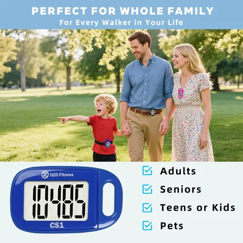Miniatura 7 de Clip-on 3D Pedometer for Walking Steps Counter with Lanyard, Simple Exercise Tracker for Women and Seniors with Large Accurate Digital Display, Azul