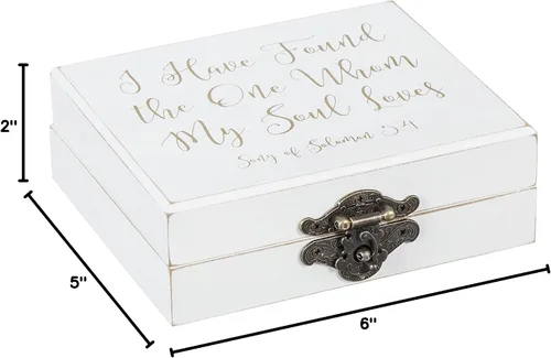 Miniatura 5 de Caja para anillos de Cypress Home, para él y para ella, 5 pulgadas de ancho x 6 pulgadas de profundidad x 2 pulgadas de altura