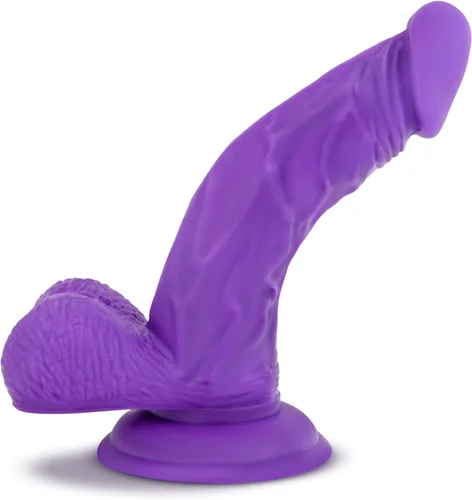Miniatura 6 de Blush Ruse Magic Stick - Consolador realista de silicona de 7 pulgadas, estimulante del punto G y P, polla curva con bolas, compatible con arnés