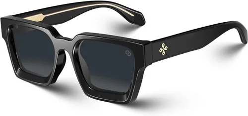 Miniatura 74 de VISOONE Moda 100% UV400 Protección Rectángulo TR90 Y2K Gafas de sol Accesorios para Mujeres Hombres RIVER, Carne de suelo/Gris Rosa