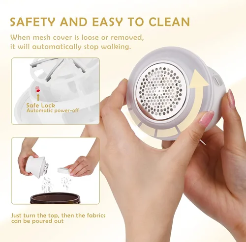 Miniatura 3 de Scienbeauty Afeitadora de tela recargable, removedor de pelusa eléctrico con luz, afeitadora de suéter con 6 cuchillas de acero inoxidable, doble