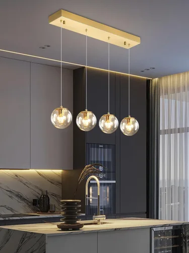 Miniatura 41 de ykolupty Escalera LED de 10 luces LED moderna con globo de cristal, lámpara colgante grande para techos altos, accesorios de iluminación de entrada