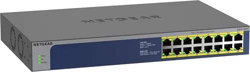 Miniatura 10 de NETGEAR Conmutador PoE no administrado Gigabit Ethernet de 16 puertos (GS116LP) - con 16 x PoE+ @ 76W actualizable, para escritorio, montaje