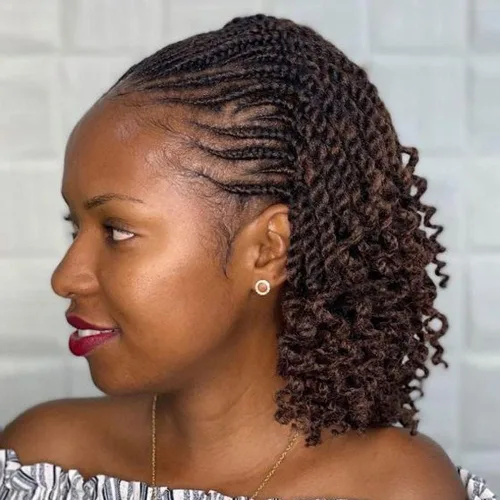 Miniatura 13 de Cabello de ganchillo para niños de 8 pulgadas, cabello de ganchillo para mujeres negras, paquete de 6 paquetes de trenzas senegalesas, extremos