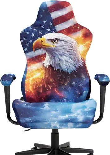 Miniatura 2 de Bald Eagle Gaming Protector for Students American Flag Stretchy Armrest Covers Patriotic Ergonomic Office Cover Dustproof Home & Dorm Room Decor