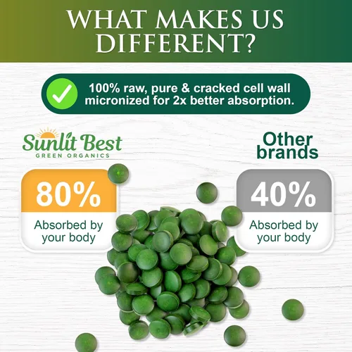 Miniatura 8 de Sunlit Best Spirulina Tablets – Tabletas orgánicas de espirulina USDA Premium 1000 unidades – Espirulinas naturales explosión orgánica para apoyo