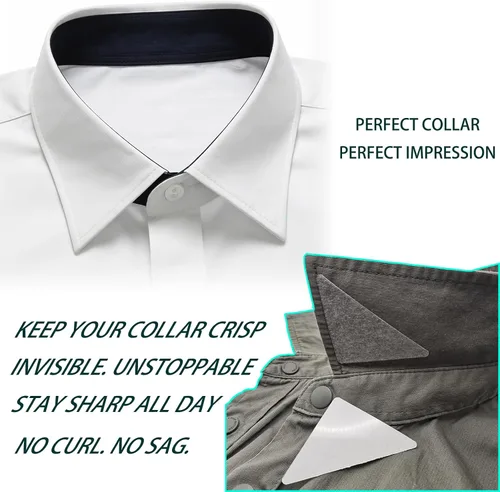 Miniatura 8 de Collar Stays para camisas polo, 120 unidades, sin curvatura, cuello de camisa de PVC para hombres, cinta para camisas de cuello de hombre, tiras