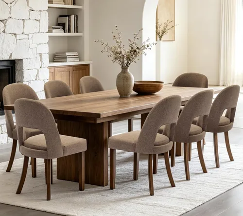 Miniatura 37 de Juego de 2 sillas de comedor de madera, modernas sillas de comedor tapizadas para cocina con tela de lino y respaldo abierto, patas de madera