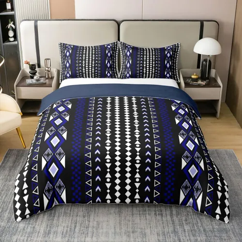 Miniatura 42 de Erosebridal Bohemian 100% Natural Cotton Duvet Cover Twin Country Southwestern Bedding Set Boho Aztec Arrows Diamond Comforter Cover Black Gray
