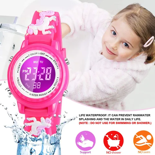 Miniatura 59 de Relojes LED impermeables para niños con alarma, juguetes para niños, regalos para niñas de 3 a 10 años