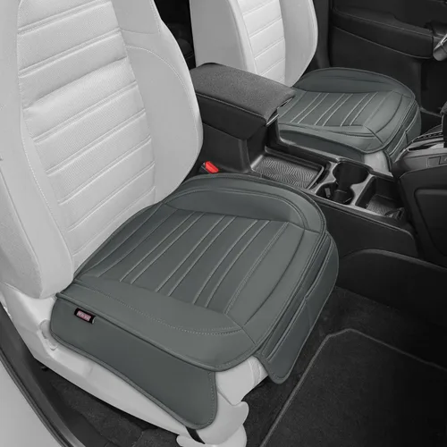 Miniatura 14 de Motor Trend Fundas de asiento para autos, camiones, SUV, fundas de asiento acolchadas de piel sintética beige con bolsillos de almacenamiento, funda