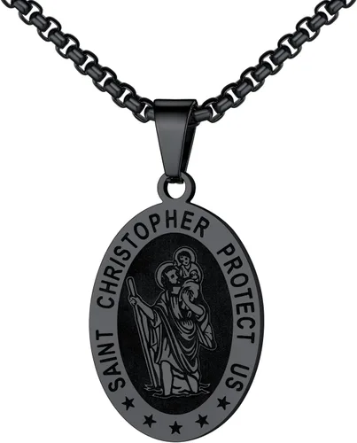 Miniatura 145 de U7 Saint Benedict/Michael Medal Necklace, 316L Stainless Steel Virgin Mary Necklace for Men Women, Bible Verse Protection Necklace Catholic