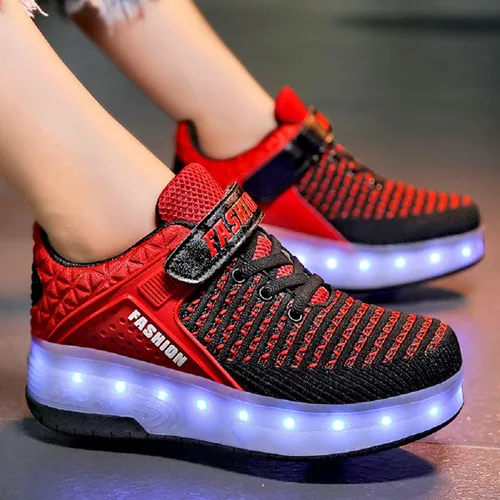 Miniatura 7 de Aikuass - Tenis con ruedas y luces LED recargables con USB para niñas y niños