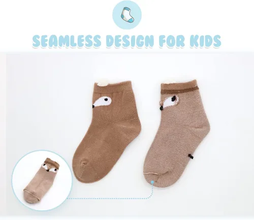 Miniatura 3 de Gwenvenni Calcetines tobilleros de algodón con diseño de gato para niñas pequeñas