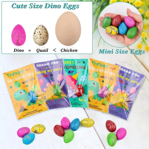 Miniatura 2 de ANPHILE Recuerdos de fiesta de dinosaurios, paquete de 30 huevos de dinosaurio para incubar con tarjeta a granel, rellenos de bolsas de regalos
