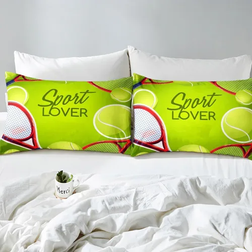 Miniatura 4 de Erosebridal Juego de sábanas bajeras de tenis para adolescentes, tamaño individual, juego de sábanas temáticas de juegos deportivos para habitación
