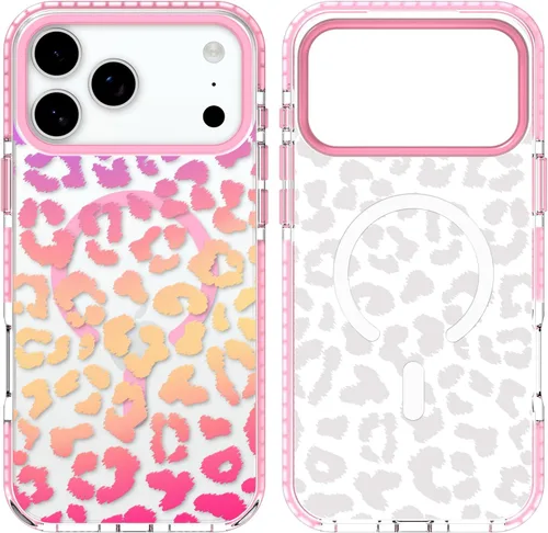 Miniatura 9 de SAKUULO Funda magnética para iPhone 11 Pro Max [Compatible con MagSafe] Patrón de Estampado de Leopardo Gris Claro Funda de Carga Inalámbrica
