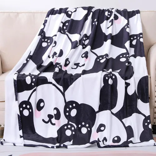 Miniatura 11 de Manta de panda súper suave y acogedora Mantas ligeras azules con diseño de pandas Accesorios de pandabear regalos para niñas, adolescentes y mujeres