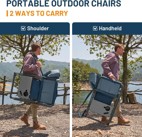 Miniatura 6 de Timber Ridge XXL - Silla de director – Silla de camping plegable resistente para adultos, capacidad de 500 libras, asiento acolchado extra ancho
