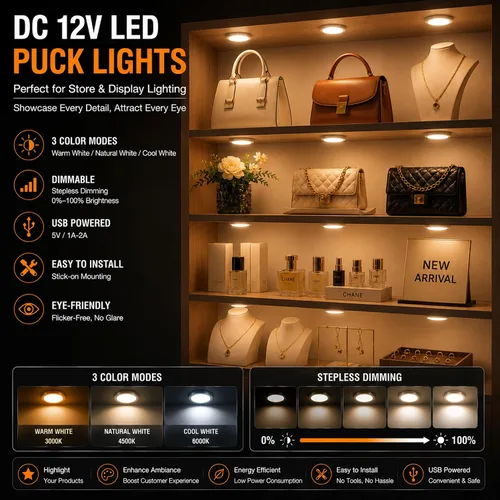 Miniatura 8 de Luces LED inteligentes de disco, iluminación regulable debajo del gabinete con control de aplicación Bluetooth, sincronización de música