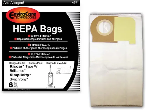 Envirocare Bolsas de polvo de repuesto para aspiradora con filtración HEPA hechas para adaptarse a las aspiradoras Riccar tipo W Brilliance and
