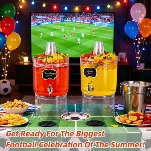 Miniatura 2 de Dispensador de bebidas de 2 galones para fiestas, dispensador de bebidas sin BPA con grifo sin goteo, dispensadores de jugo con soporte, dispensador