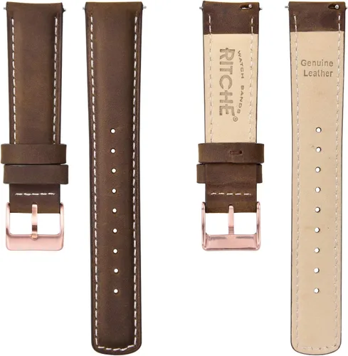 Miniatura 5 de Ritche - Correa de reloj de cuero de liberación rápida, 18, 19, 20, 21, 22, 23 y 24mm