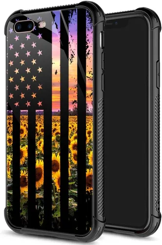 Miniatura 21 de ZHEGAILIAN Funda para iPhone 7/8 Plus, protección de grado militar, esquinas a prueba de golpes, funda antiarañazos para iPhone 7/8 Plus, girasol