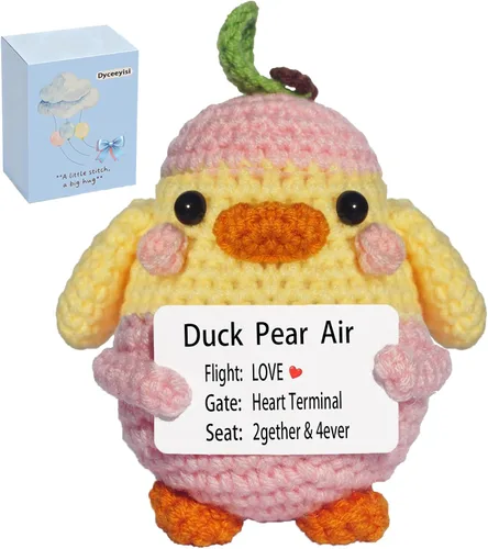 Miniatura 13 de Regalos personalizados para mujeres, hombres, mamá, papá - Tarjetas de regalo en blanco - Pato de peluche de ganchillo hecho a mano de apoyo Tarjeta