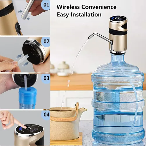 Miniatura 8 de Bomba de agua para jarra de 5 galones, dispensador eléctrico de agua de 5 galones, bomba de botella de agua de carga USB, dispensador universal