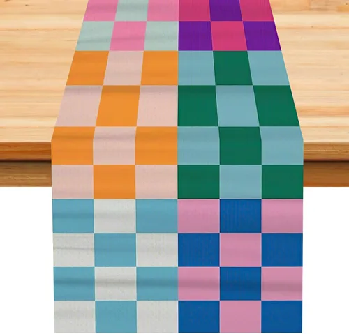 Miniatura 14 de Camino de mesa con estampado de piel de vaca, lino y algodón, rústico, estilo occidental, color negro, marrón, piel de vaca, para decoración