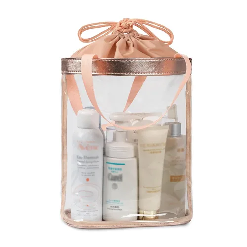 Miniatura 9 de Bolsas de maquillaje transparentes, bolsa de aseo aprobada por la TSA para viajes, bolsa de viaje transparente para artículos de tocador