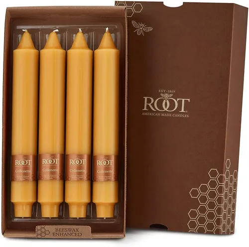 Miniatura 16 de Root Candles Velas sin aroma de cena Premium mezcla de cera de abejas en caja, 9 pulgadas, cera de abejas, 12