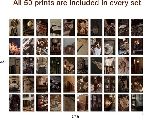 Miniatura 4 de Y2K BOO Kit de Collage de Pared Dark Academia - 50 Fotos Clásicas y Misteriosas de 4"x6" para Decoración de Dormitorio, Regalo para Chicas