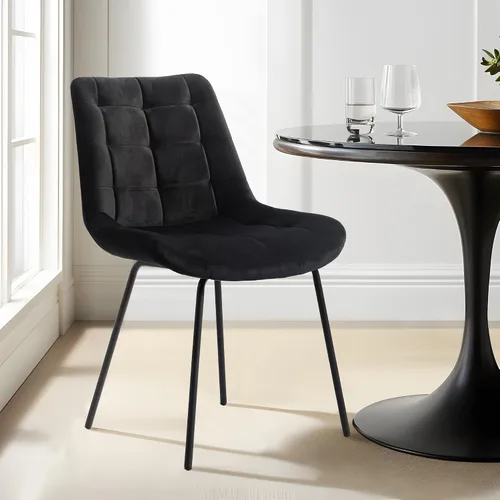 Miniatura 8 de NicBex Sillas de comedor de terciopelo, sillas de recepción tapizadas, silla decorativa copetuda con patas de metal para la cocina del hogar, sala