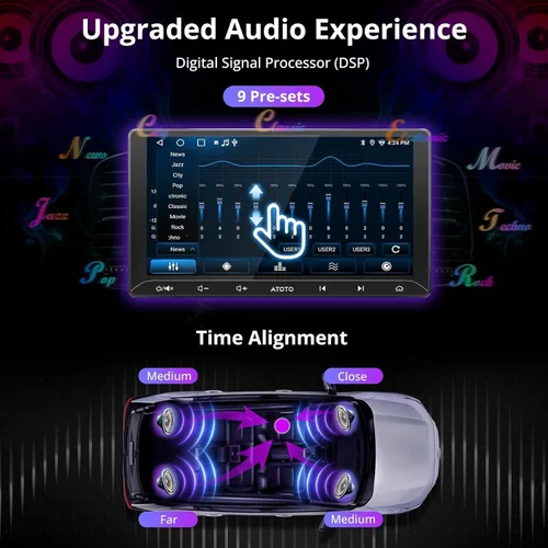 Miniatura 6 de ATOTO A5L 10 pulgadas Android doble DIN estéreo y cámara de respaldo, CarPlay inalámbrico y Android Auto, conexión Wi-Fi/USB, pantalla táctil QLED