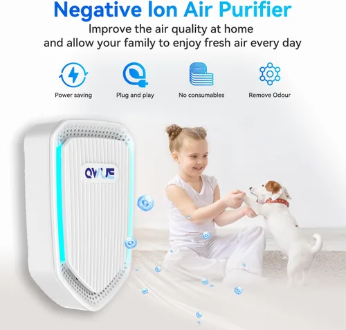 Miniatura 2 de Paquete de 3 ionizadores de aire, purificador de aire negativo sin filtro, ambientador silencioso, limpiador portátil para olores, humo, polvo