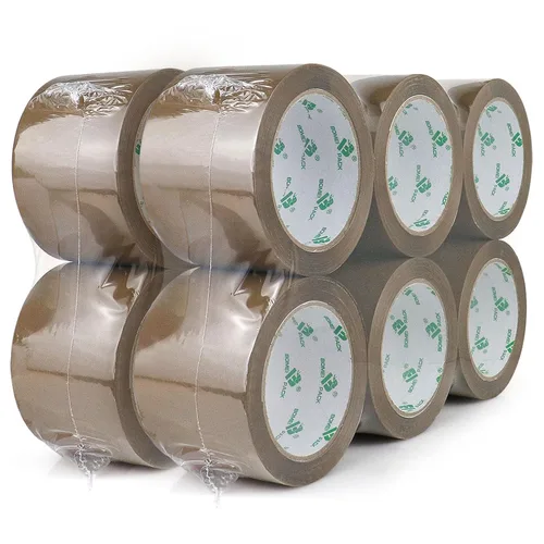 Miniatura 11 de BOMEI PACK Cinta de embalaje marrón de 3 pulgadas de ancho, repuestos de cinta de embalaje marrón resistente para cajas de mudanza, envío