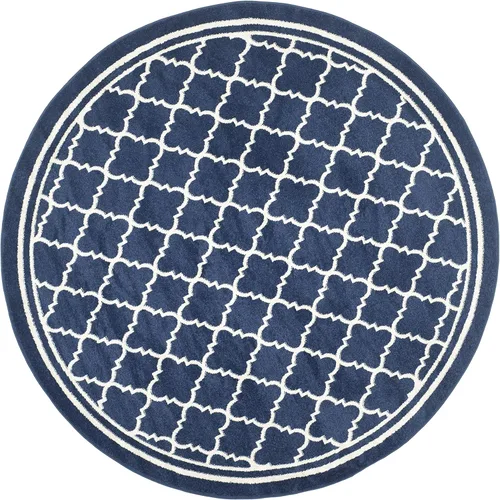 Miniatura 2 de Safavieh Amherst Collection AMT422B - Alfombra para interiores y exteriores, color gris claro y beige Azul marino/beige